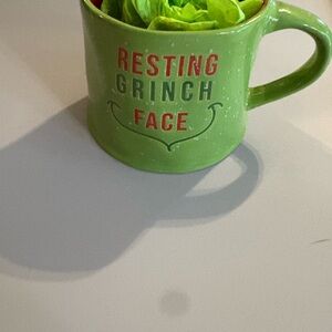 Playful Green Grinch Face Mug